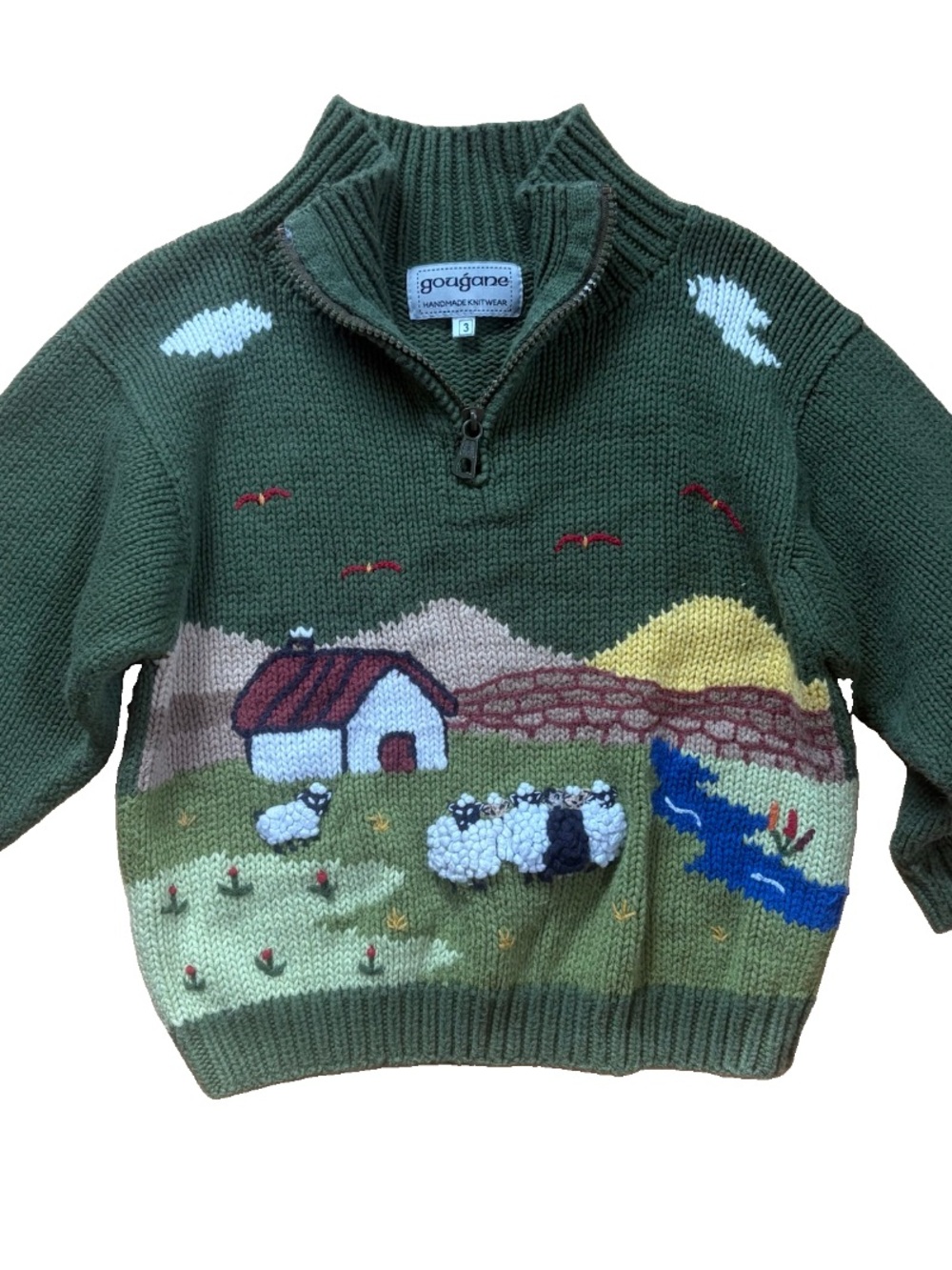 Boys Gougane Green Sheep Farm Sweater